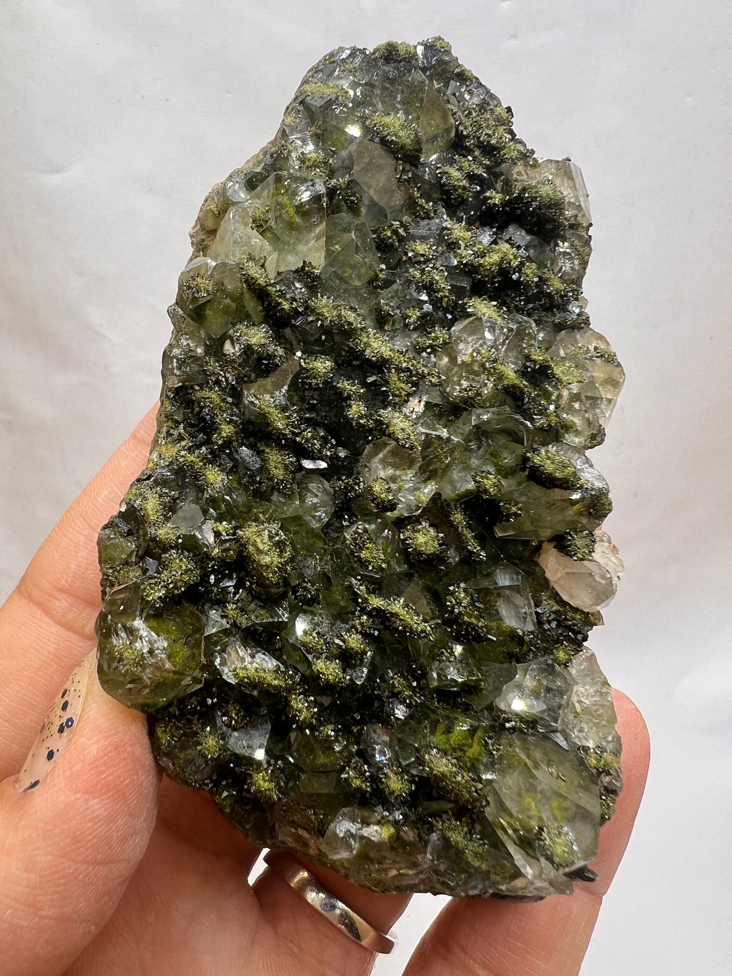 Quartz with Epidote Crystal Specimen, Epidote Quartz