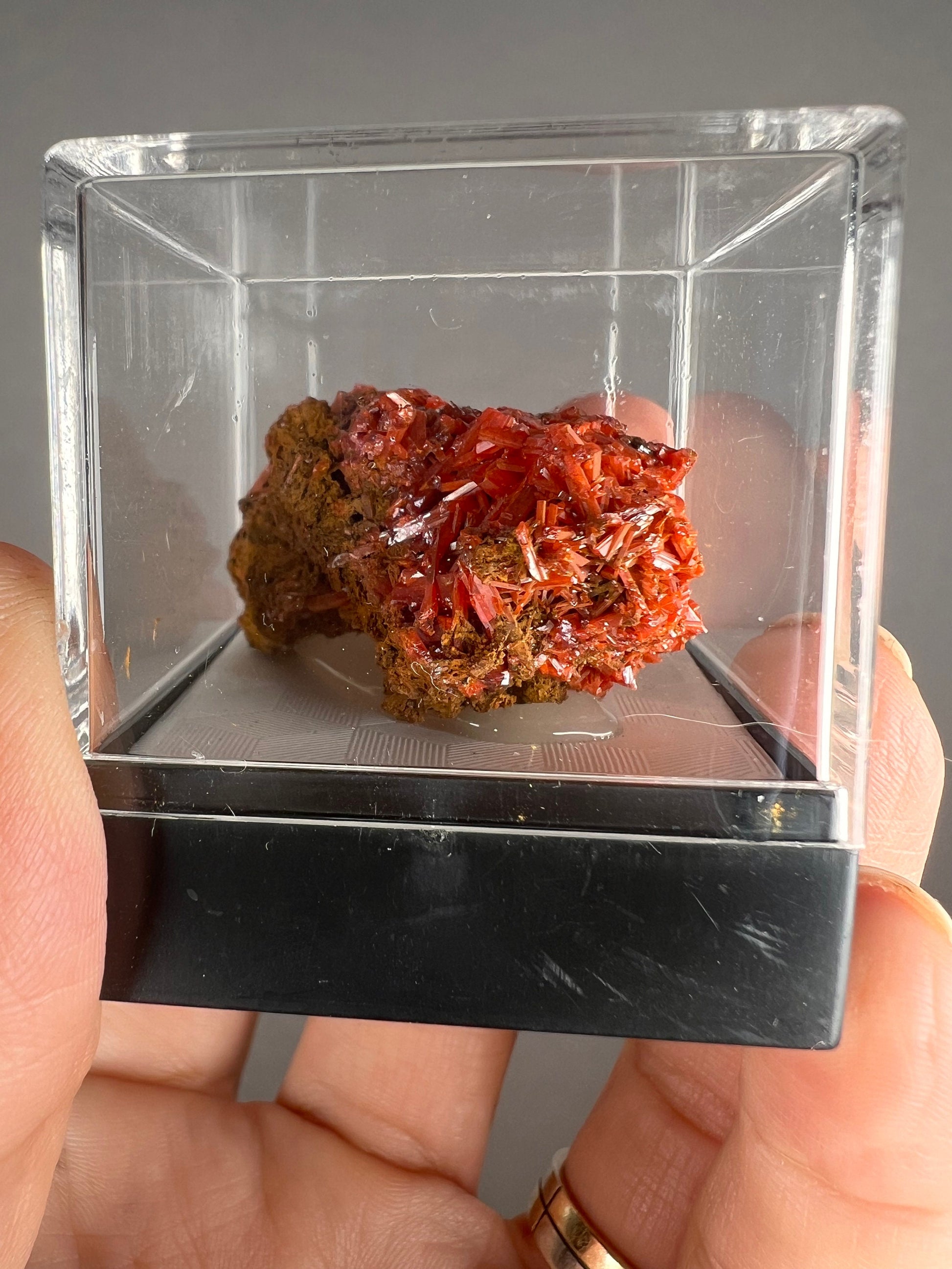 Fire Orange Crocoite Crystal Specimen