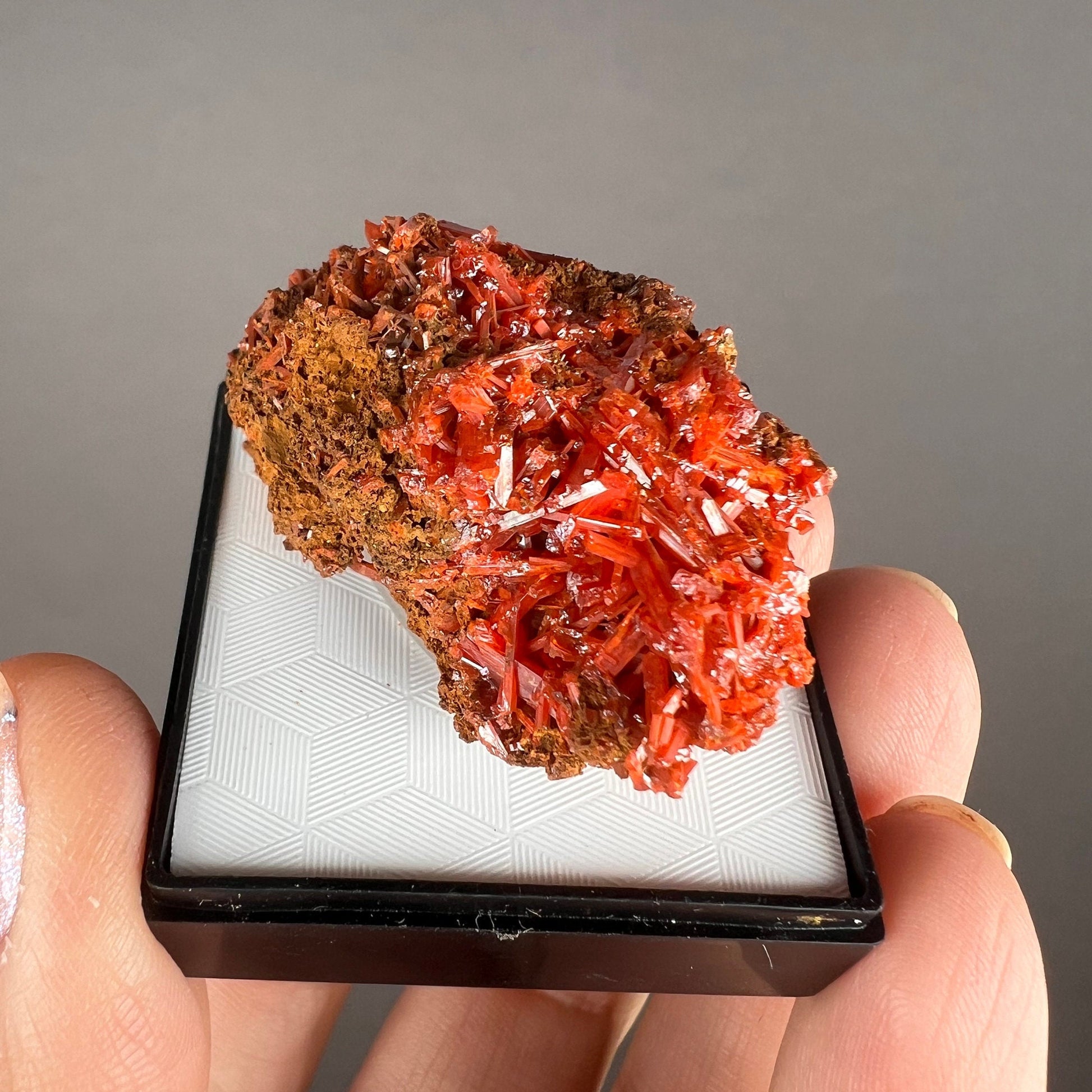 Fire Orange Crocoite Crystal Specimen