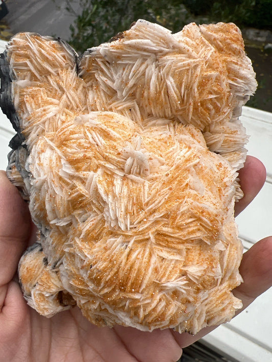 Sugar Vanadinite on White Barite Crystal Specimen