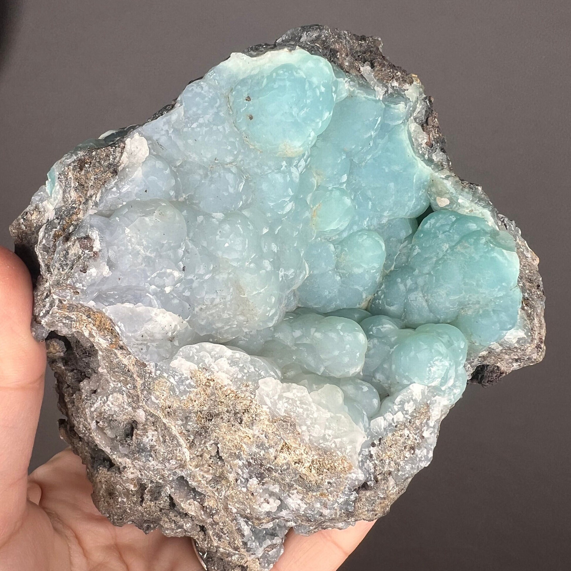 New Find and Rare!Pretty Blueish-Green Color Smithsonite Mineral Crystals Specimen