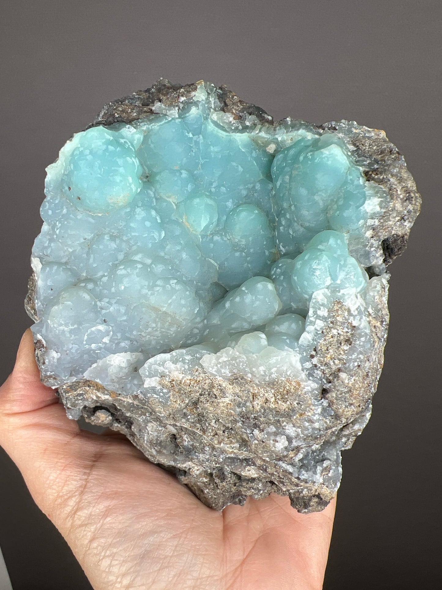 New Find and Rare!Pretty Blueish-Green Color Smithsonite Mineral Crystals Specimen