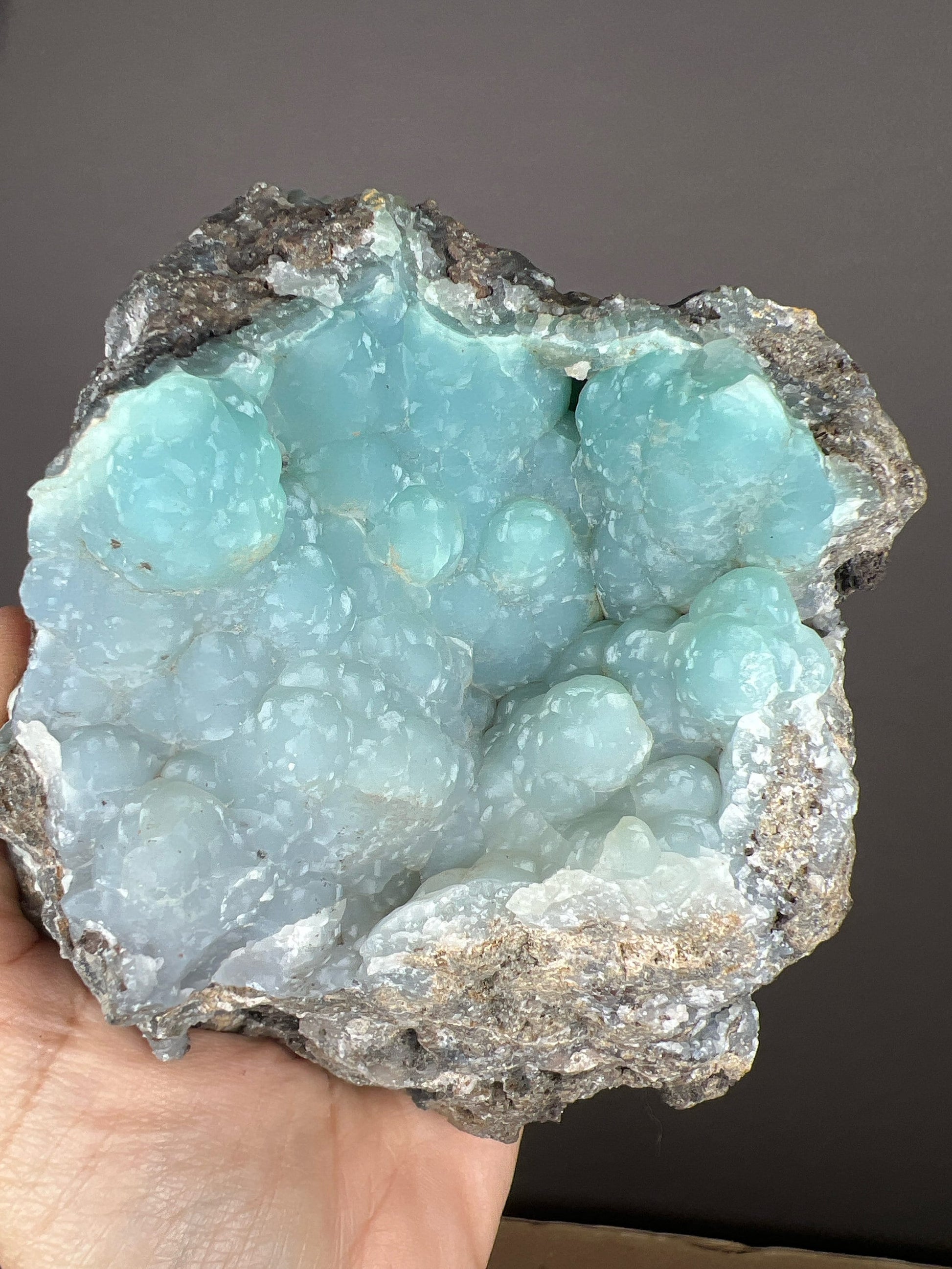 New Find and Rare!Pretty Blueish-Green Color Smithsonite Mineral Crystals Specimen