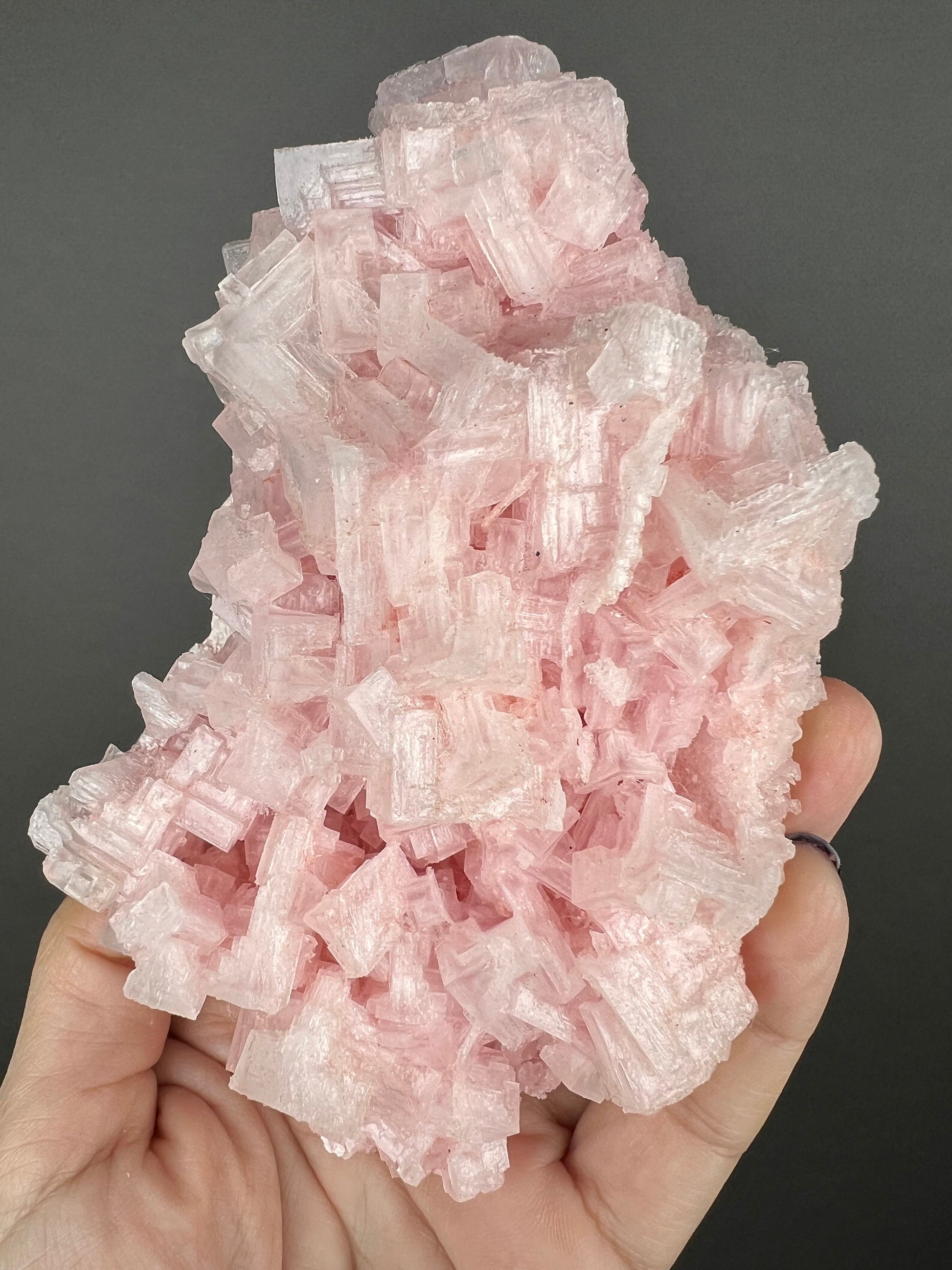 Sweety Color! Pink Halite Mineral Specimen , Pink Halite Crystal