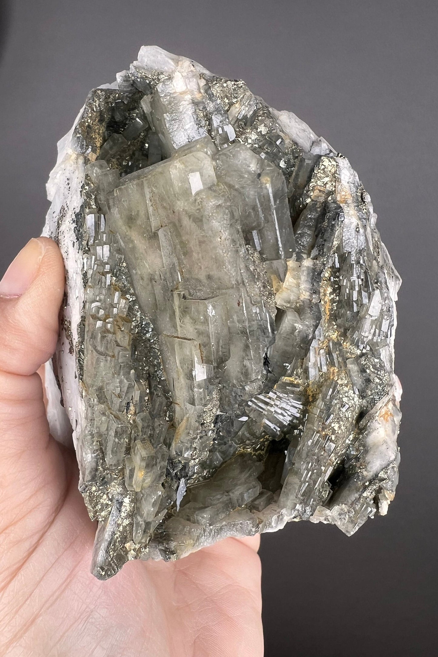 Barite with Pyrite Crystal Cluster