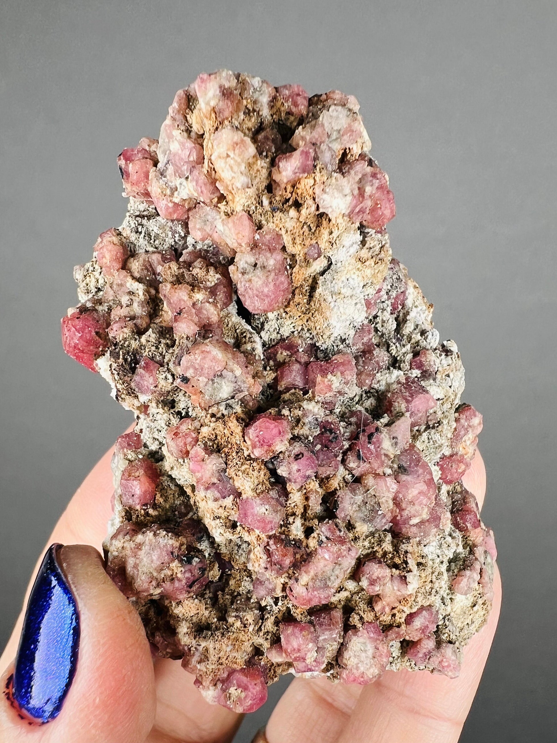 New !Raspberry Garnet Mineral Specimen