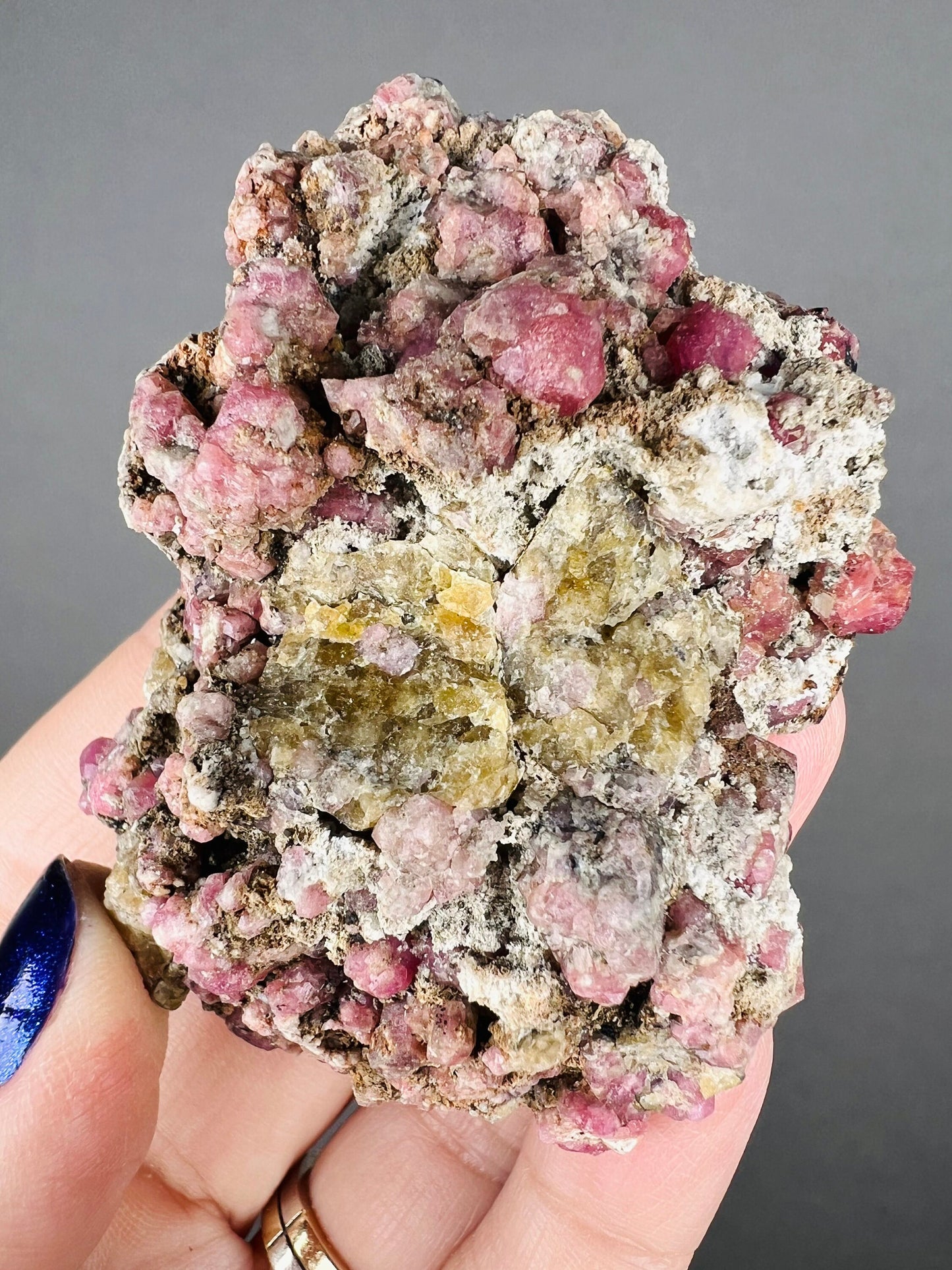 New !Raspberry Garnet Mineral Specimen