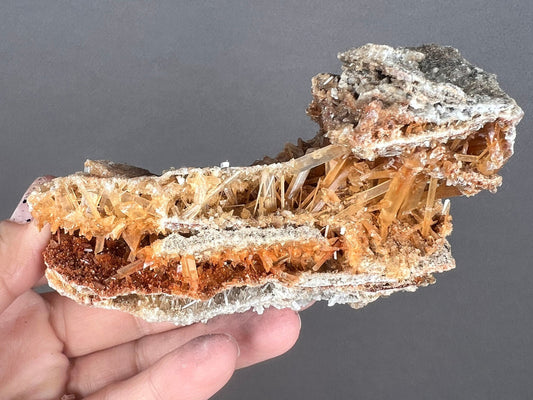 Orange Gypsum Var Selenite Specimen