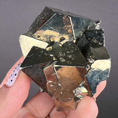 Protection, Enhances and Prosperity... Lustrous octahedral Pyrites from Peru, Pyrite Specimen