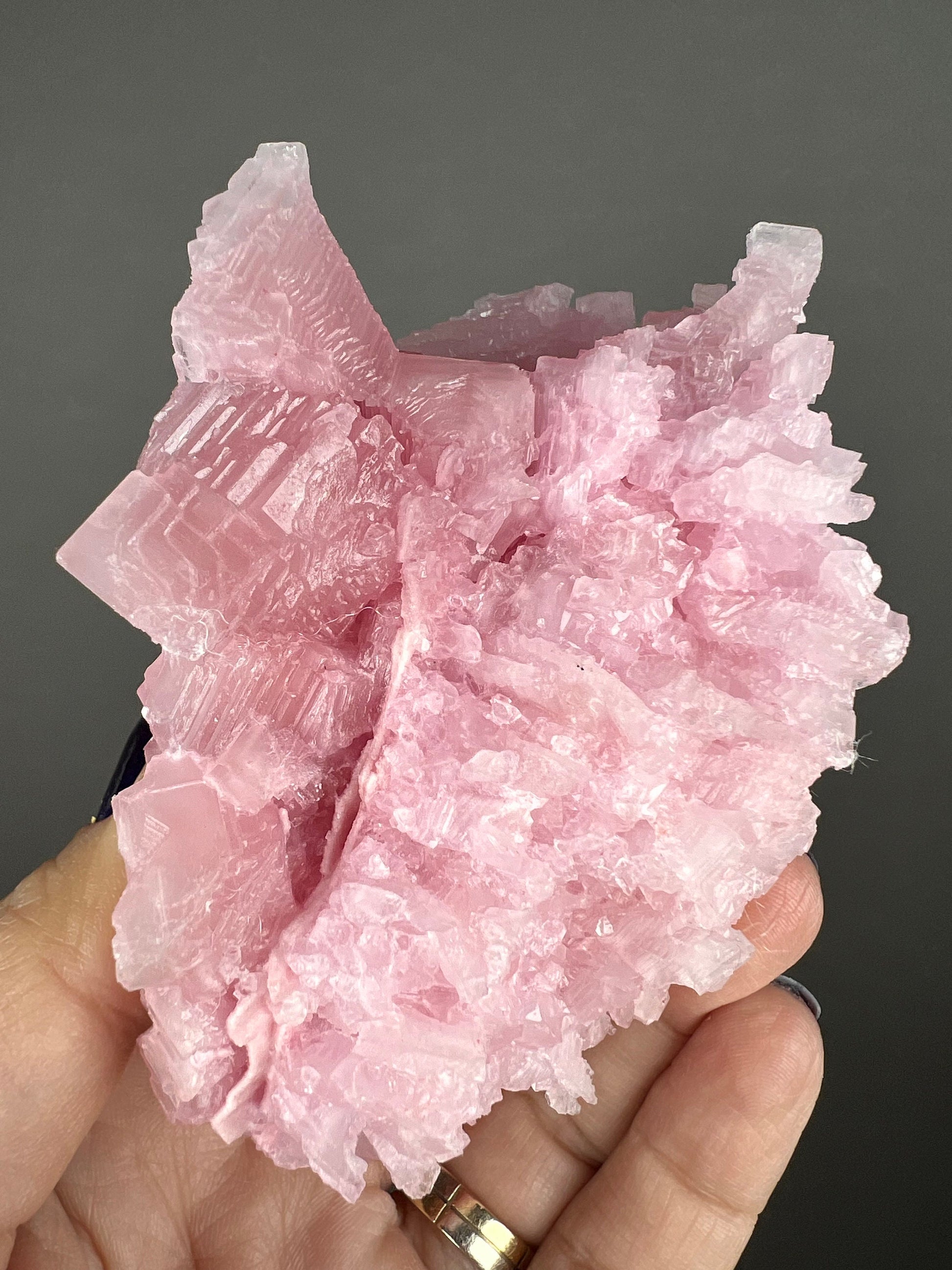 Candy Pink Halite Mineral Specimen, Pink Halite Crystal