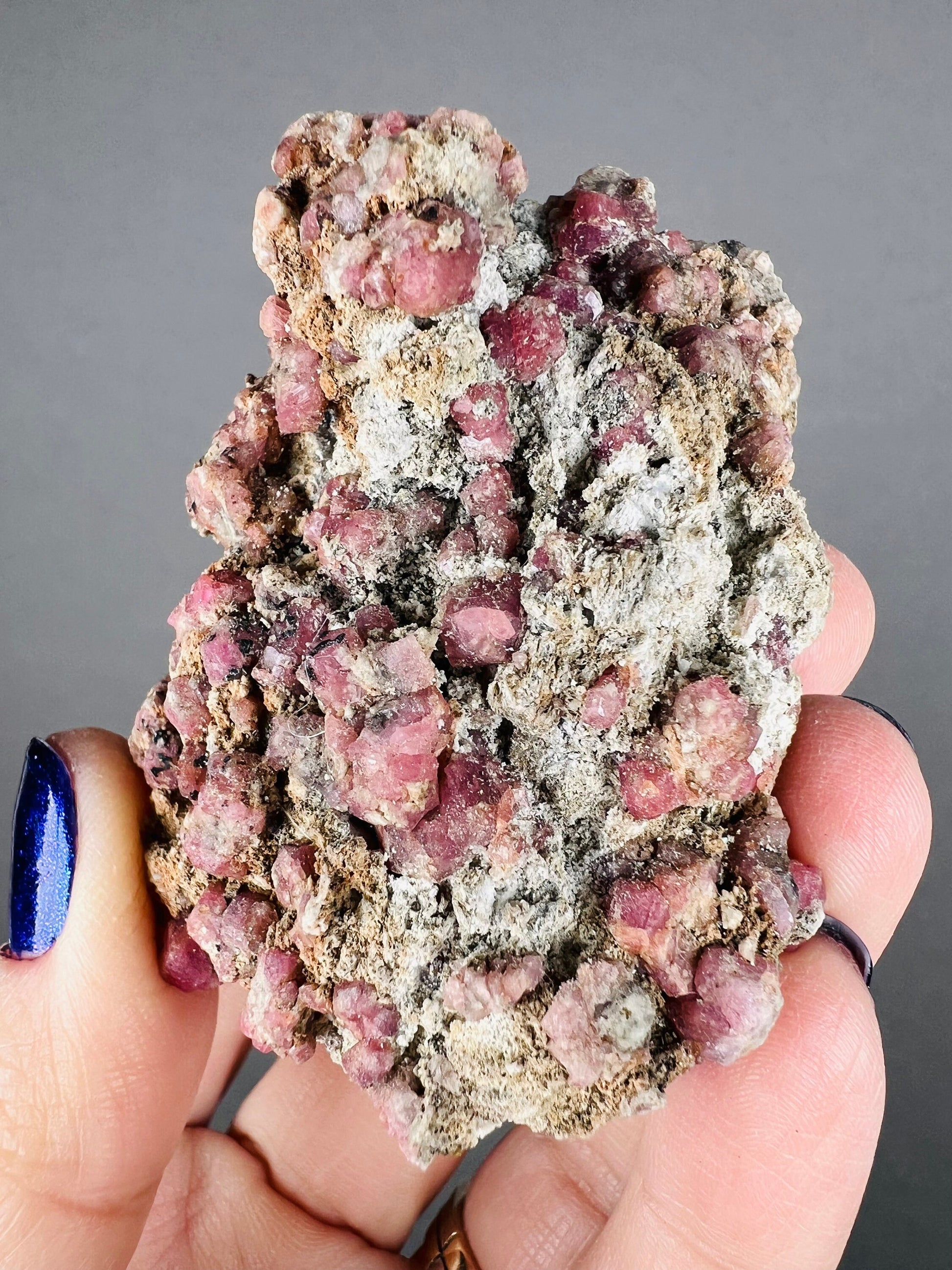 New !Raspberry Garnet Mineral Specimen