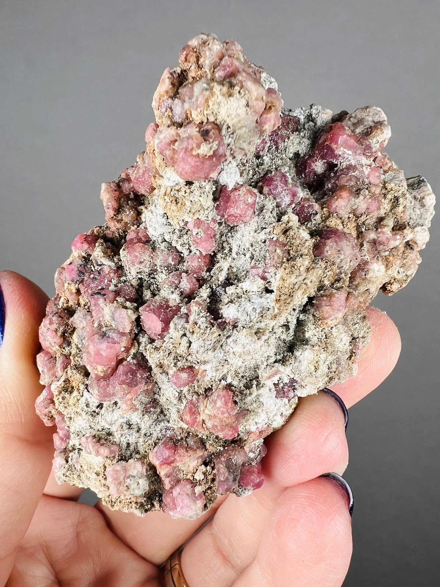 New !Raspberry Garnet Mineral Specimen