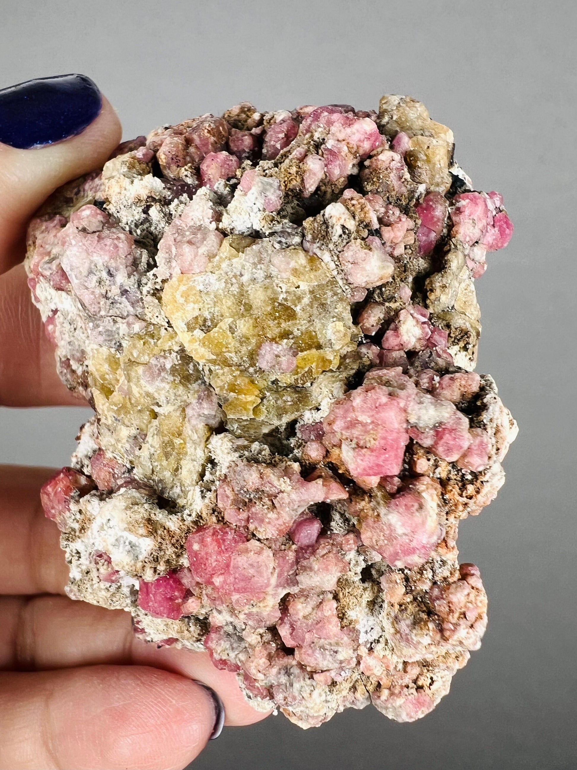 New !Raspberry Garnet Mineral Specimen