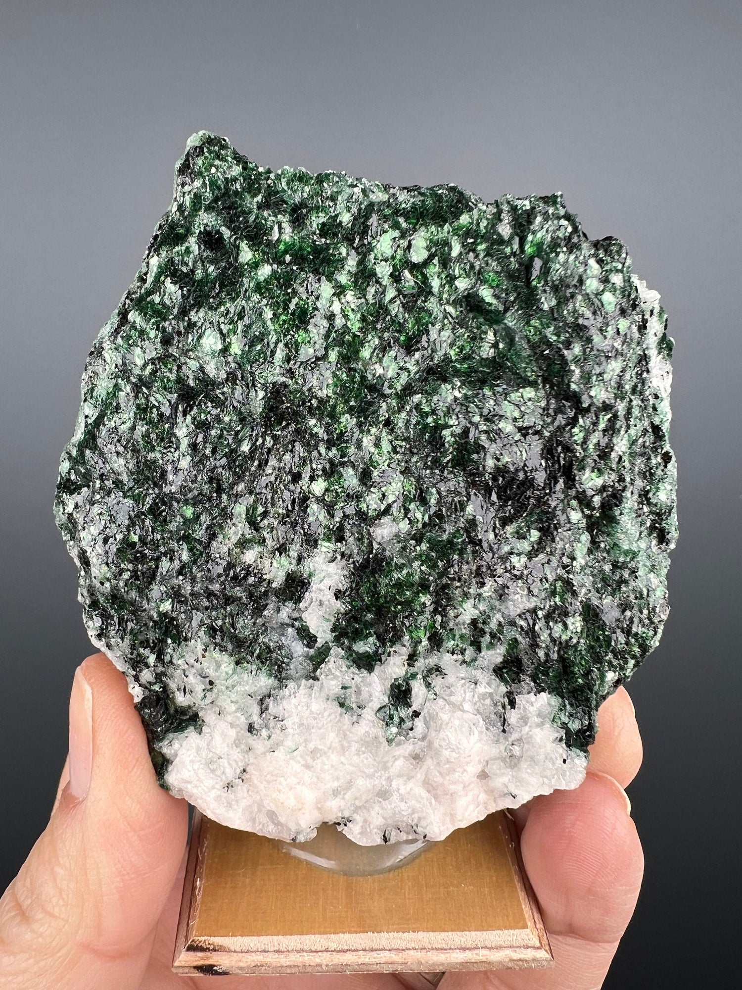 All-natural Deep Green Glittery Fuchsite Crystal