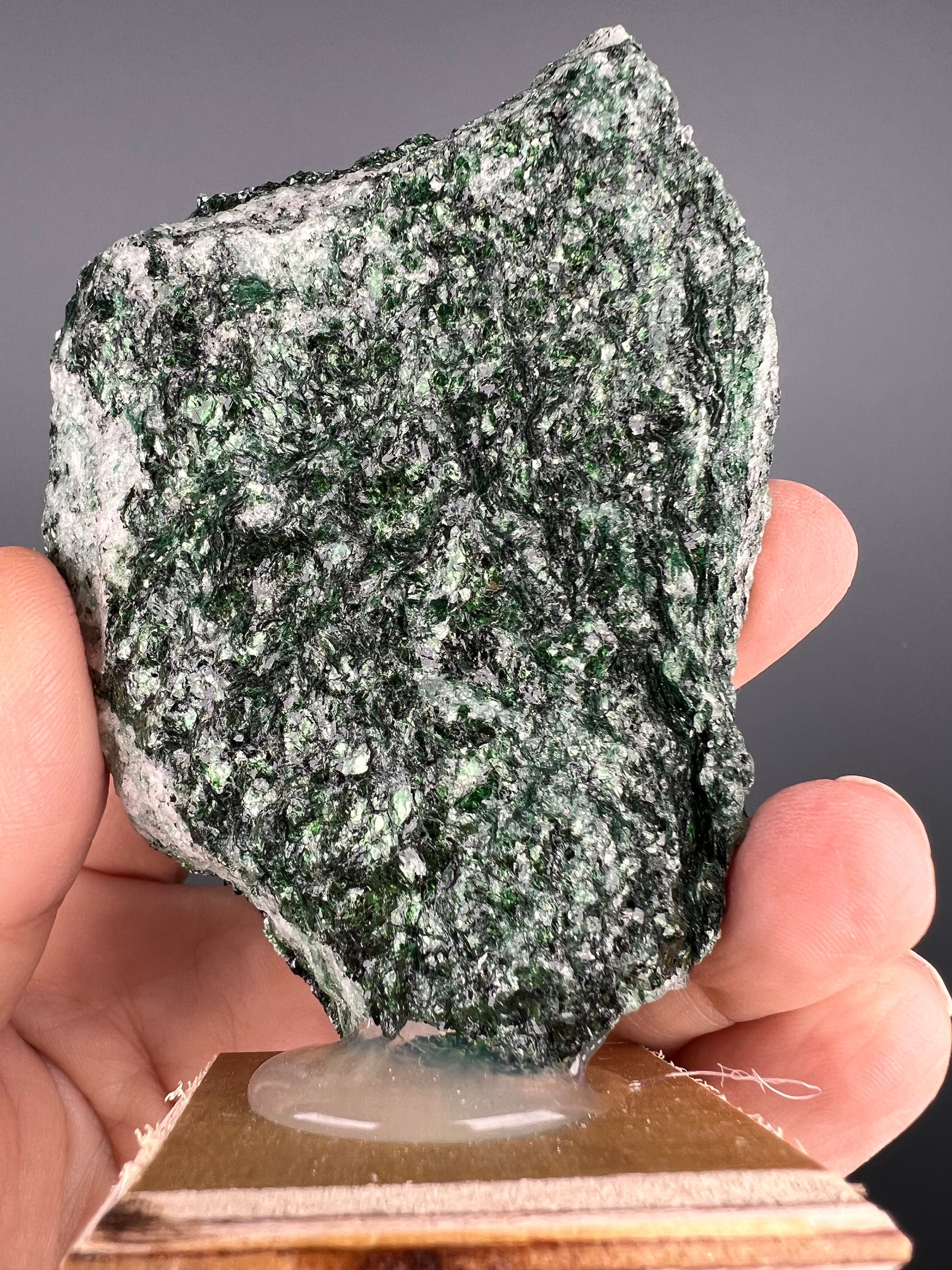 All-natural Deep Green Glittery Fuchsite Crystal