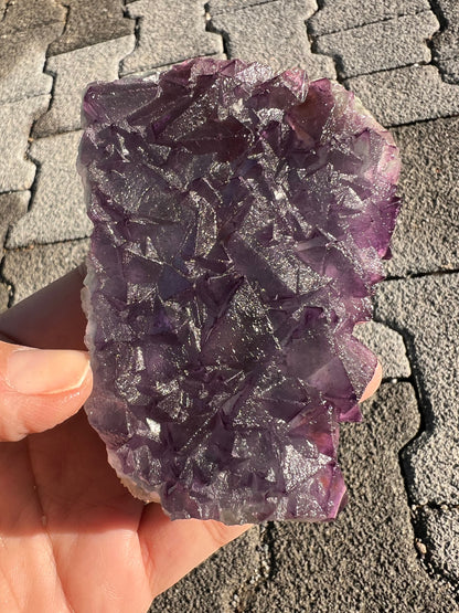 Amazing Color and Amazing Crystal Pattern ! Bi-Color Fluorite Crystal Specimen