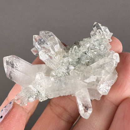 Beautiful Piece! Himalayan Clear Quartz with Green Chlorite from Indian Himalayas