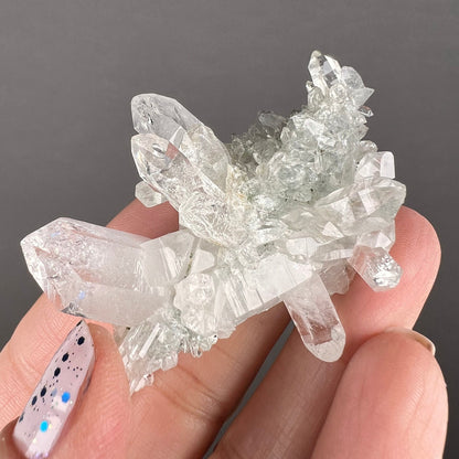 Beautiful Piece! Himalayan Clear Quartz with Green Chlorite from Indian Himalayas