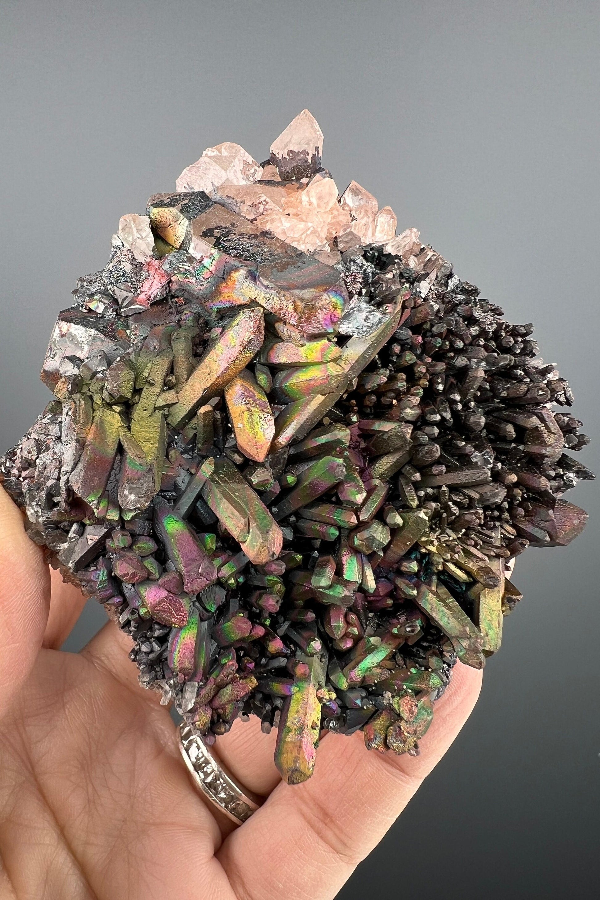 Rare, New Find! Iridescent Colorful Goethite with Quartz Specimen