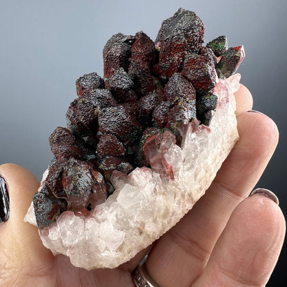 Rare! New Find, Iridescent Colorful Goethite (Turgite) with Quartz Specimen, Amazing Rainbow Colors