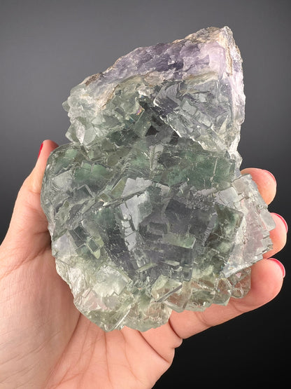 Amazing Clarity! Gemmy Green&Purple Fluorite Crystal