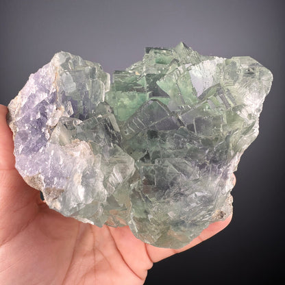 Amazing Clarity! Gemmy Green&Purple Fluorite Crystal