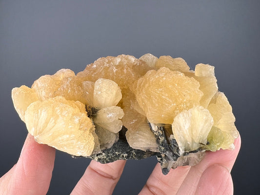 Yellow Stellerite with Green Epidote Crystal Specimen