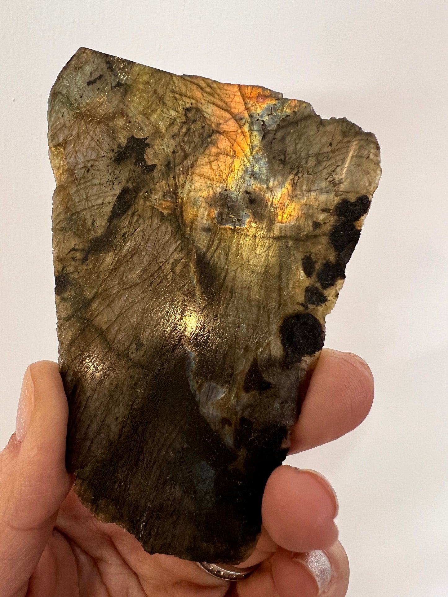 Amazing Chatoyant Color! Labradorite Crystal Slab from Madagascar