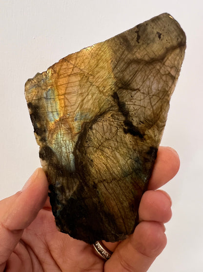 Amazing Chatoyant Color! Labradorite Crystal Slab from Madagascar