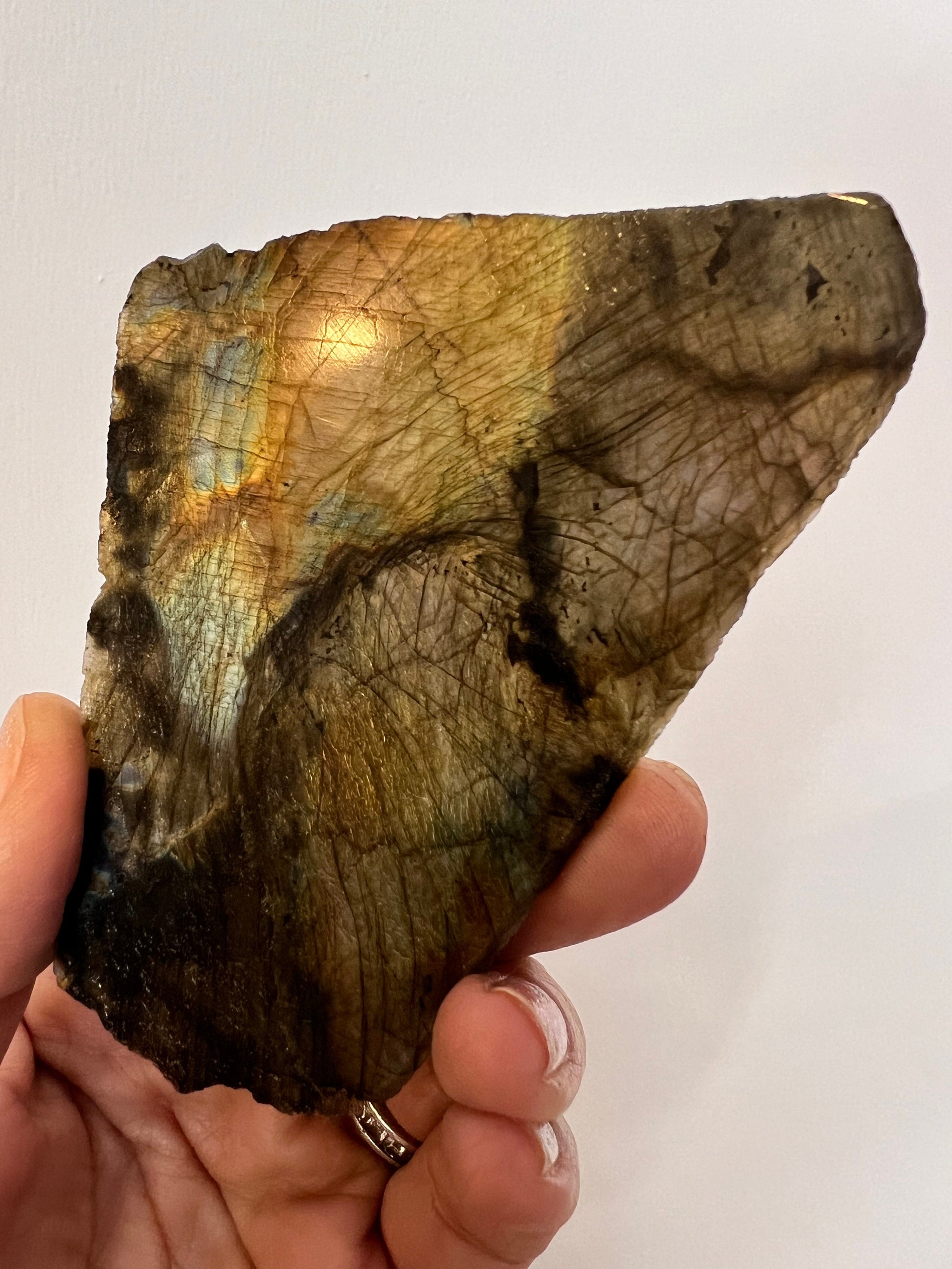 Amazing Chatoyant Color! Labradorite Crystal Slab from Madagascar