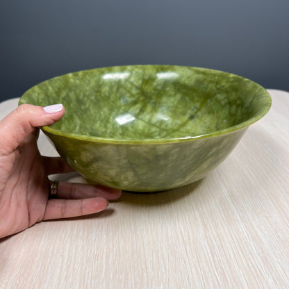 Gorgeous! 10'' Jade Bowl, Big Size Jade Antique Chinese Bowl