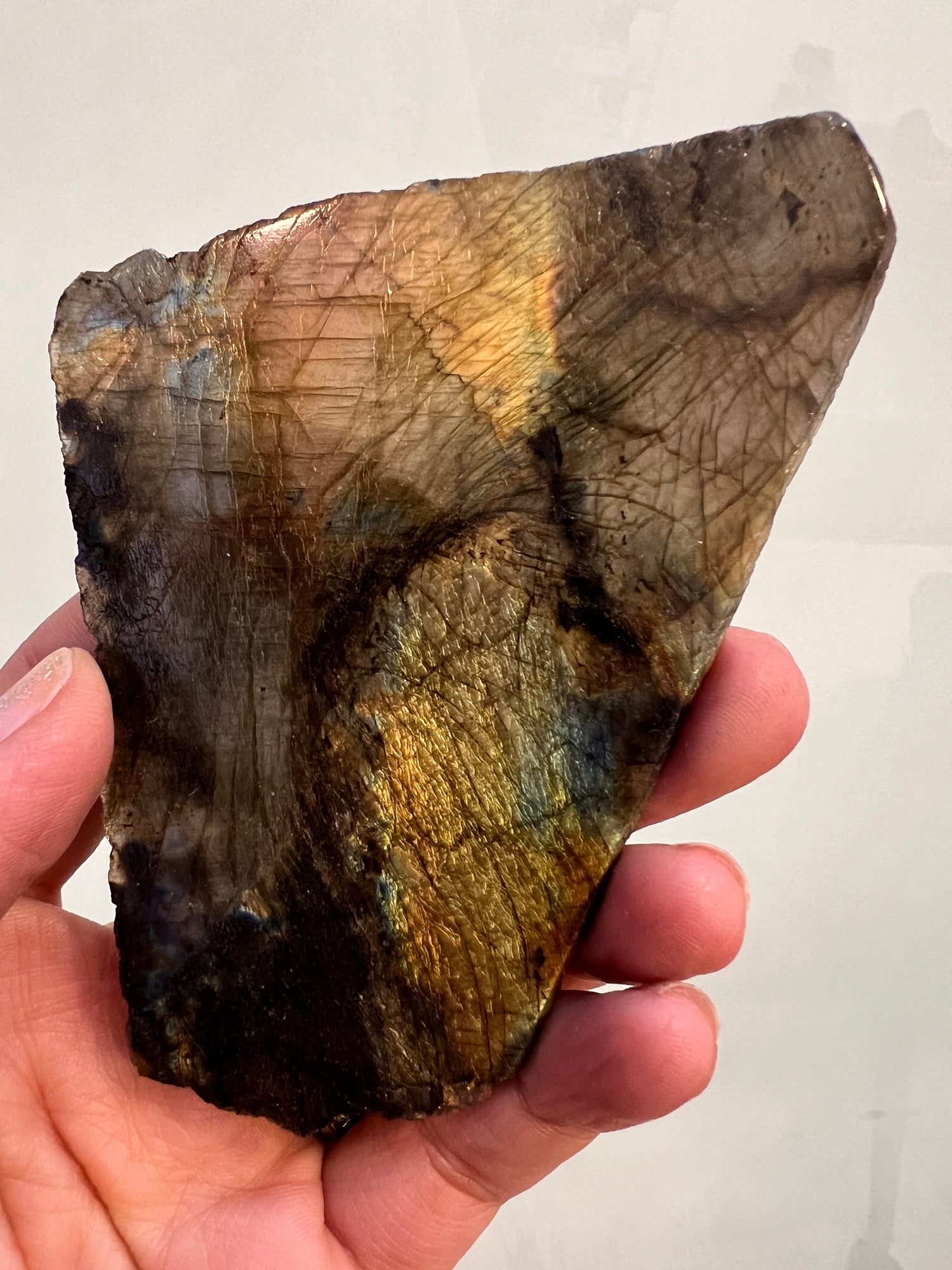 Amazing Chatoyant Color! Labradorite Crystal Slab from Madagascar