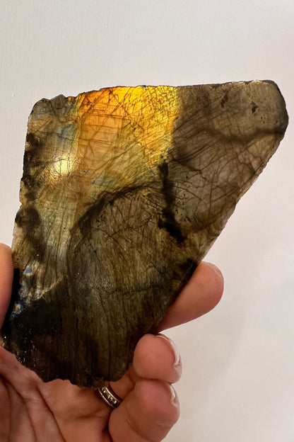 Amazing Chatoyant Color! Labradorite Crystal Slab from Madagascar