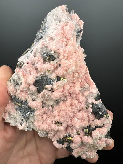 Pink Rhodochrosite with Quartz Specimen,Pink Rhodochrosite Crystal