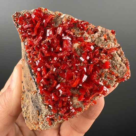 Beautiful Piece! Red Vanadinite Crystal Specimen, Vanadinite Crystal