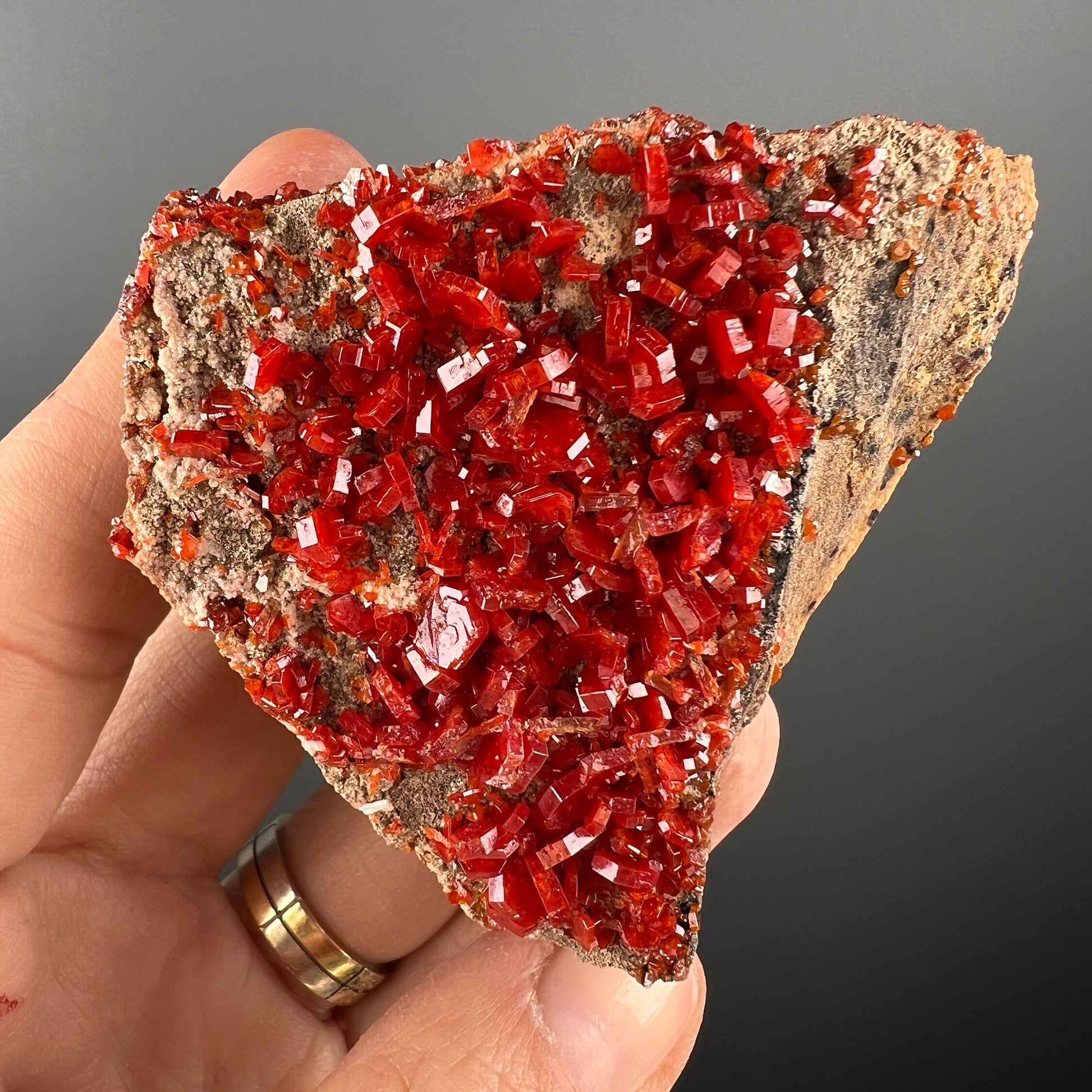 Beautiful Piece! Red Vanadinite Crystal Specimen, Vanadinite Crystal