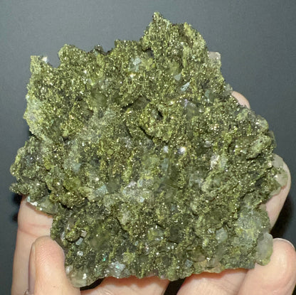 Incredible Beauty! Extra Sparkly Green Epidote with Quartz Specimen