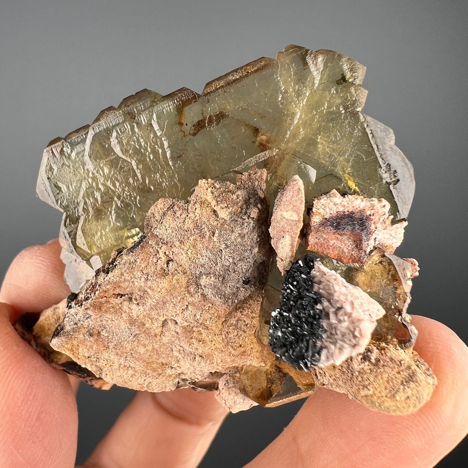 Gemmy Golden Yellow Barite Crystals from Peru, Golden Barite Crystal