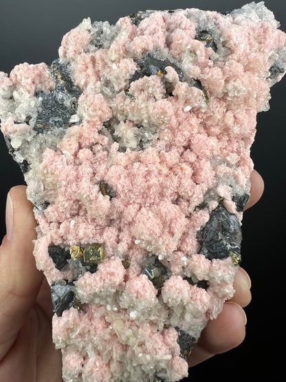 Pink Rhodochrosite with Quartz Specimen,Pink Rhodochrosite Crystal