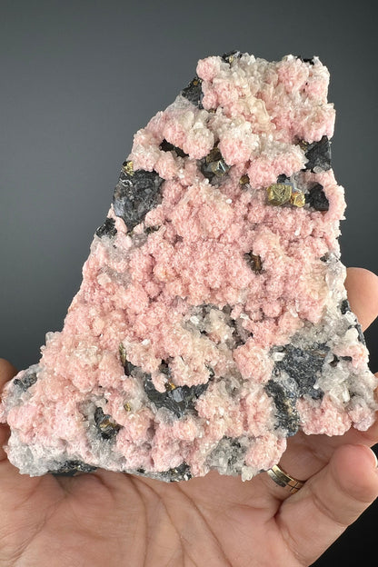 Pink Rhodochrosite with Quartz Specimen,Pink Rhodochrosite Crystal