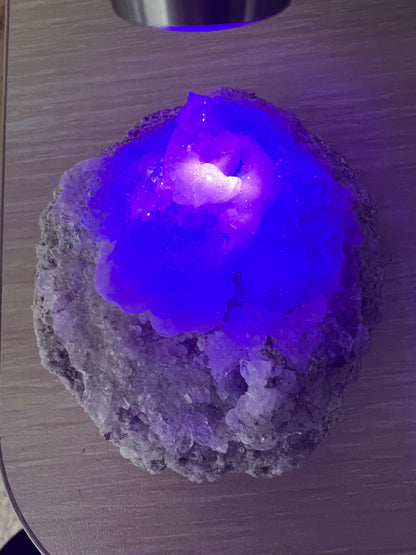 Interesting Piece! UV Reactive Hyalite Opal Geode from Mexico, Hyalite Opal