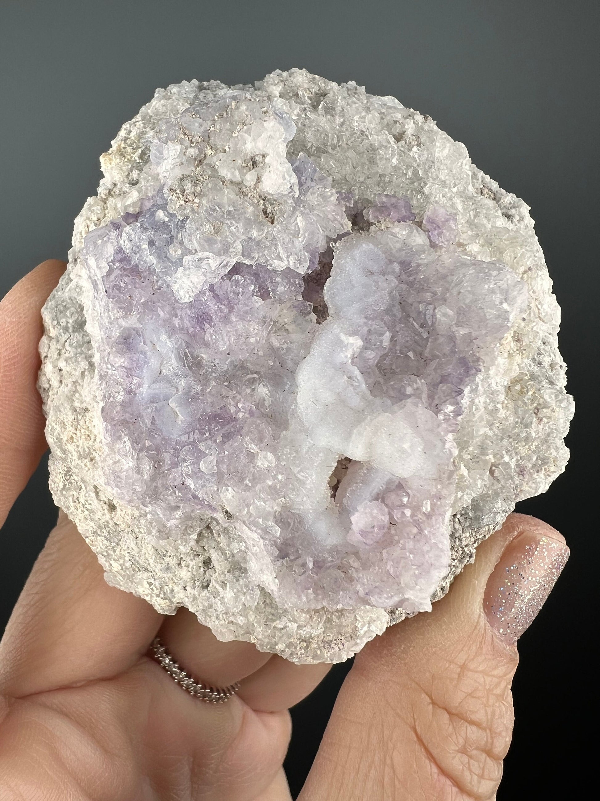 Interesting Piece! UV Reactive Hyalite Opal Geode from Mexico, Hyalite Opal