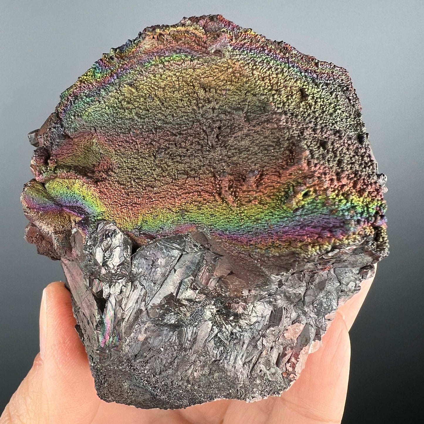 Love The Rainbow Colors!Irisdecent Colorful Goethite with Quartz Specimen, Rare! Goethite with Quartz Crystal