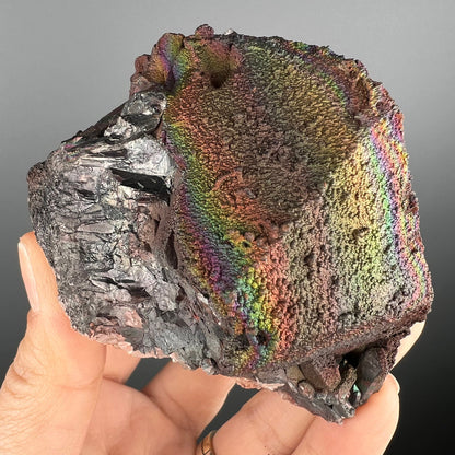 Love The Rainbow Colors!Irisdecent Colorful Goethite with Quartz Specimen, Rare! Goethite with Quartz Crystal