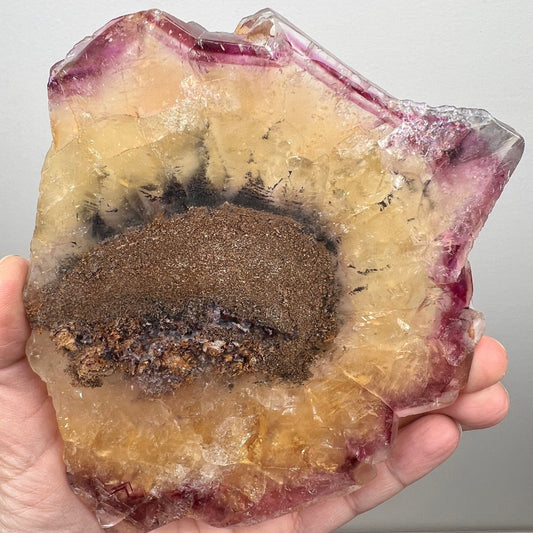 Amazing!Red Okorusu Fluorite Slab From Namibia