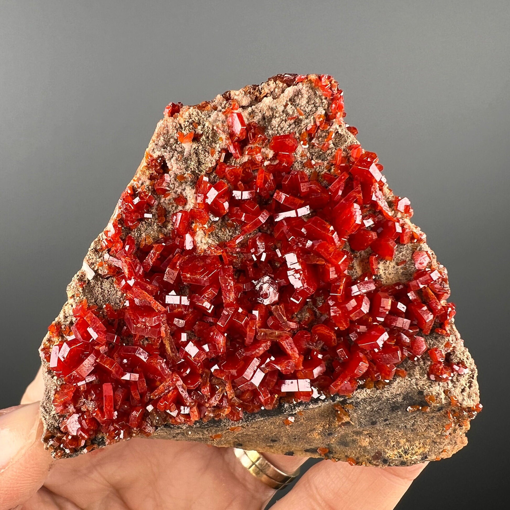 Beautiful Piece! Red Vanadinite Crystal Specimen, Vanadinite Crystal