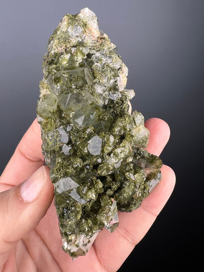 Forest Quartz with Epidote, Extra Sparkly Green Epidote with Quartz Specimen