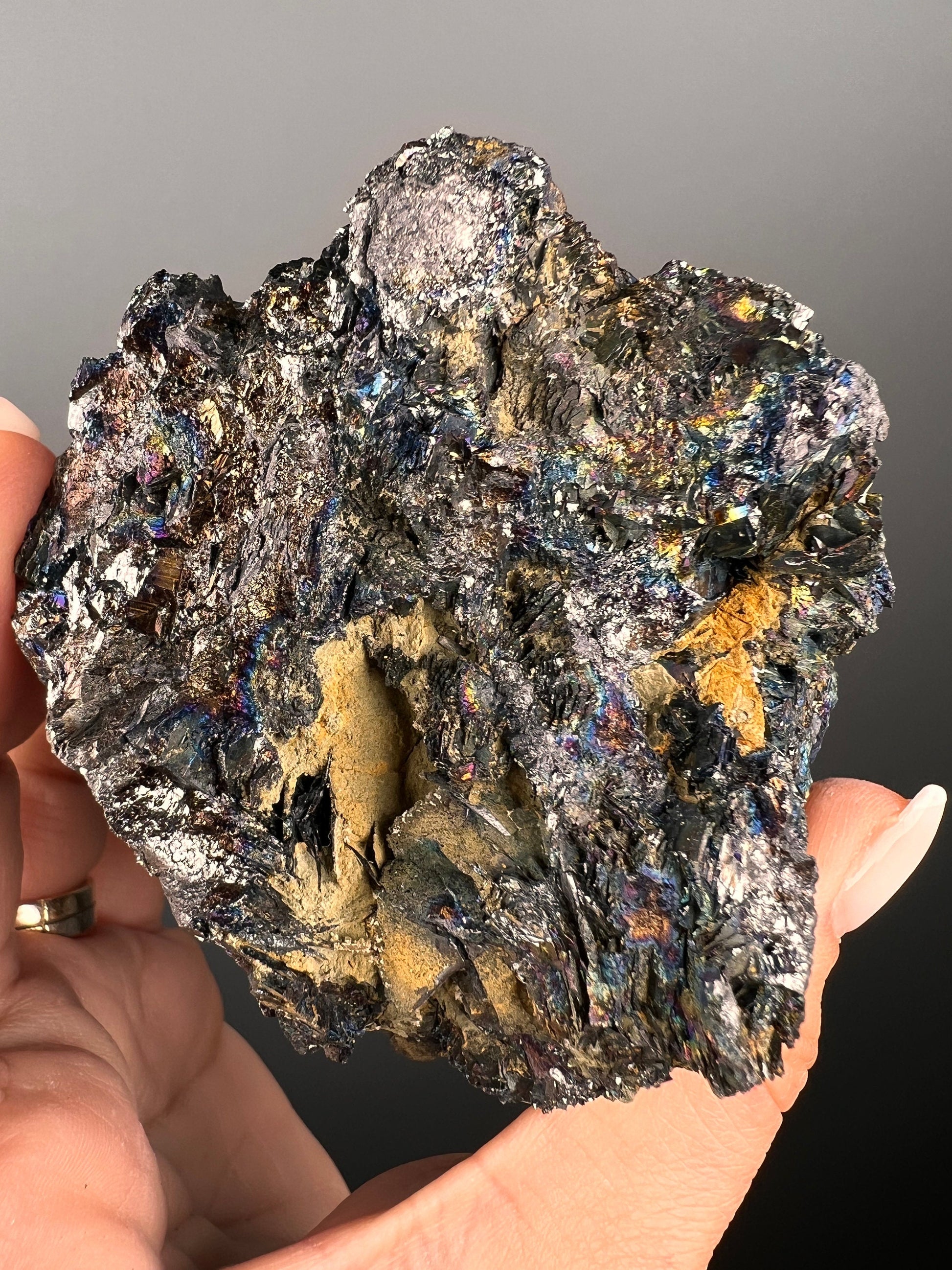 All Natural Iridescent Colors ! Hematite Specimen From Italy