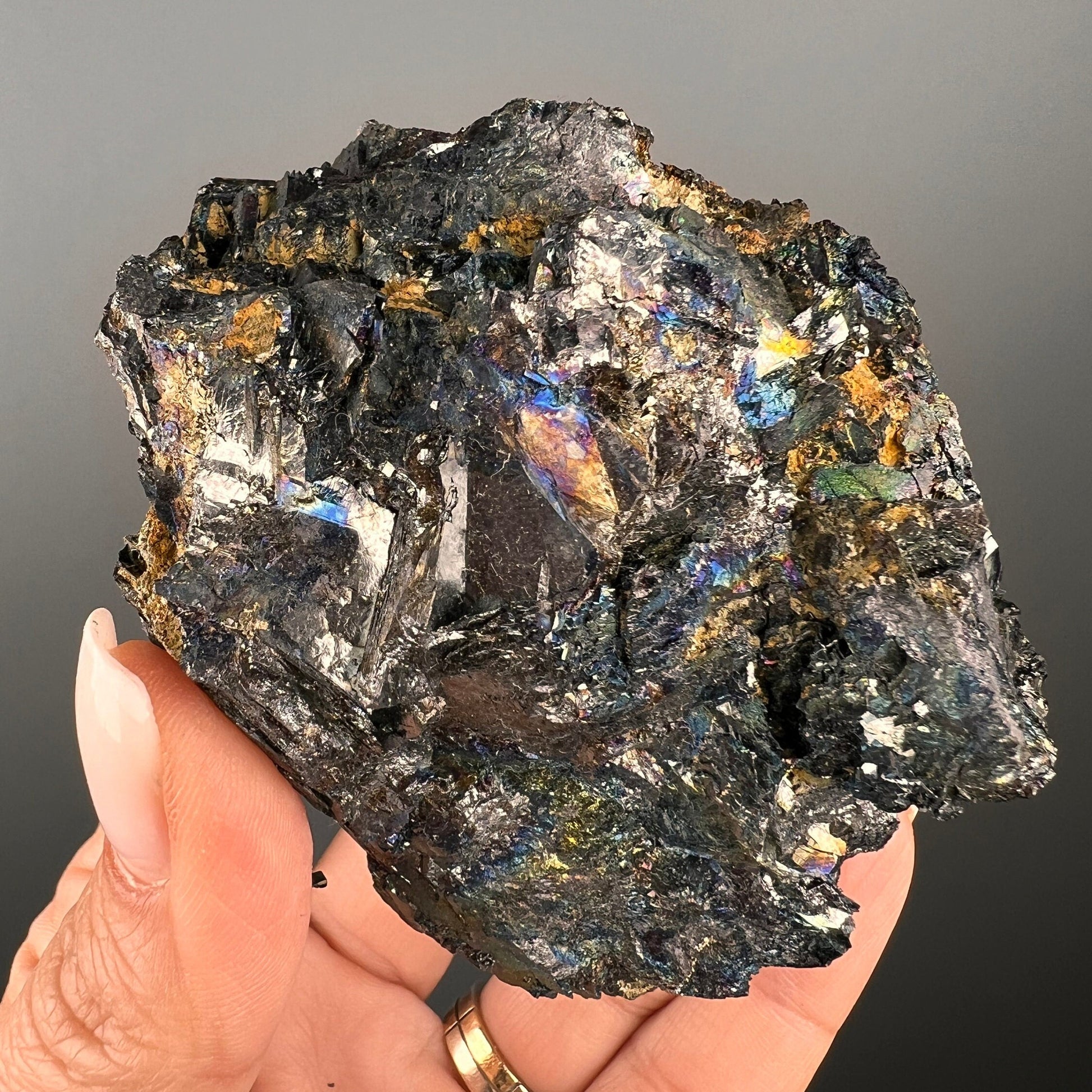 All Natural Iridescent Colors ! Hematite Specimen From Italy