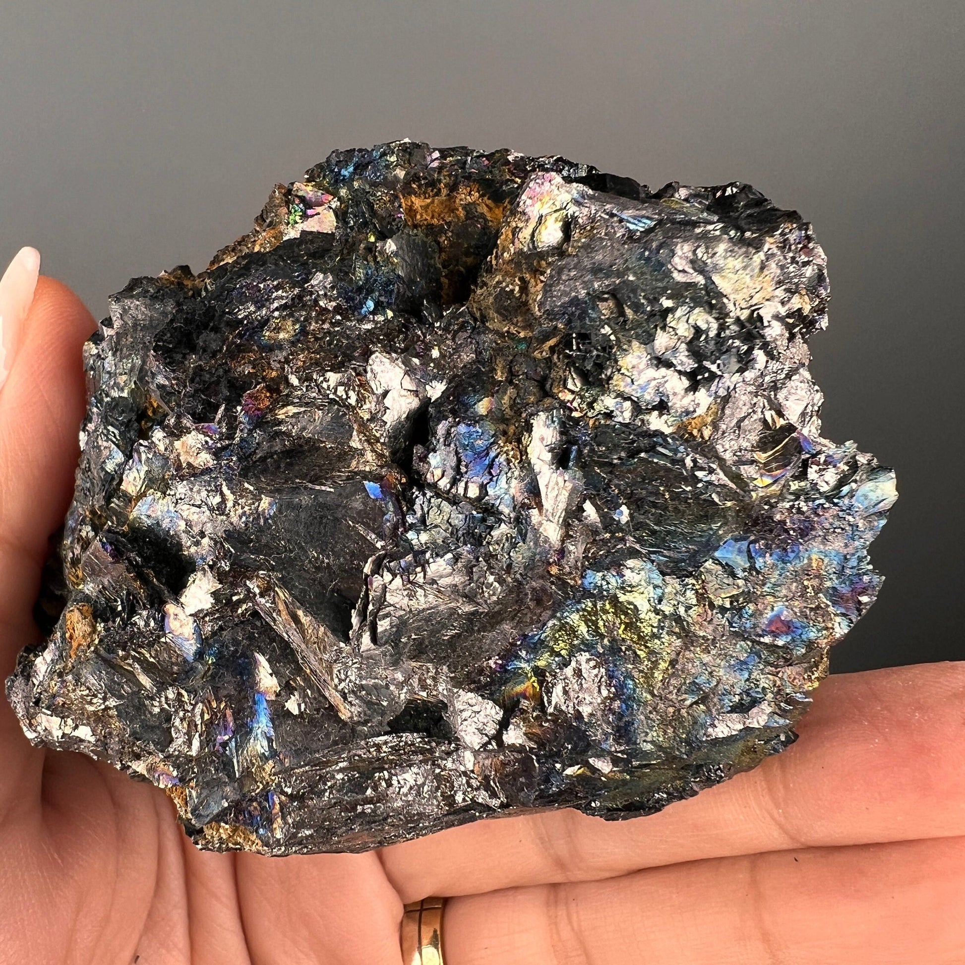 All Natural Iridescent Colors ! Hematite Specimen From Italy